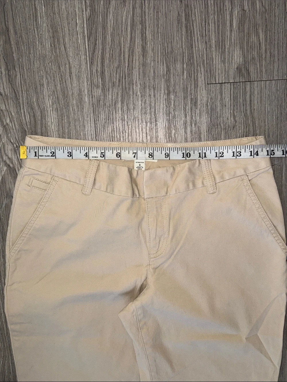 Banana Republic Martin Fit Stretch Cream Pin Striped Pants Womens Size 6